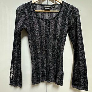 NWOT Harley Davidson Women's Sweater Black & Metallic Sparkling